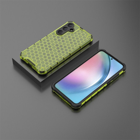 Противоударный чехол Honeycomb на Samsung Galaxy A55 - зеленый