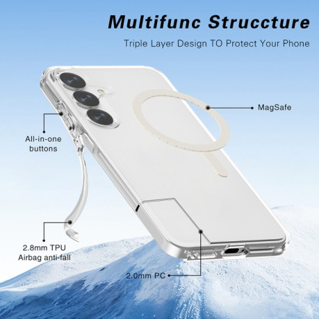 Протиударний чохол Terminator Style Transparent MagSafe Magnetic для Samsung Galaxy S25+ 5G - прозорий