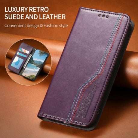 Чехол-книжка с эластичным ремешком и магнитной фиксацией для OPPO Reno14 F 5G — фиолетовый