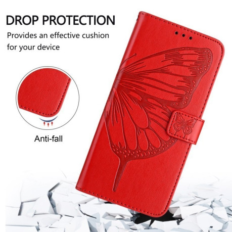 Чохол-книжка Embossed Butterfly для OPPO Reno12 F/12 FS 5G Global - червоний