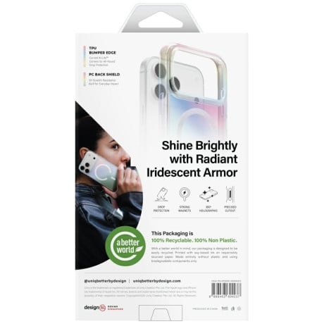 Оригінальний чохол Uniq Iridescia Magclick Charging для iPhone 17 Pro - Multicolor