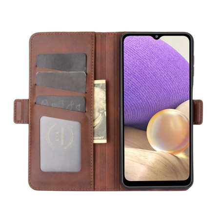 Чехол-книжка Dual-side Magnetic Buckle для Samsung Galaxy A32 5G- коричневый