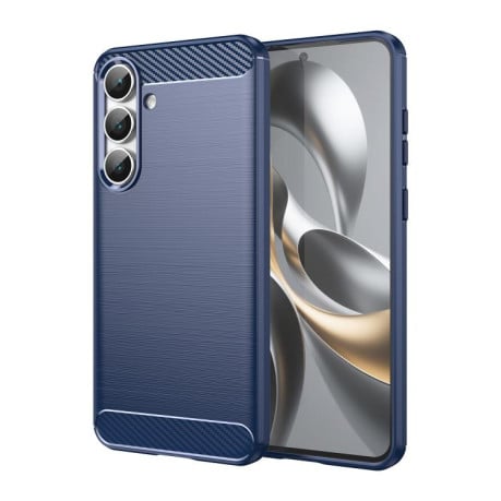 Чохол Brushed Texture Carbon Fiber на Samsung Galaxy S25 FE 5G - синій