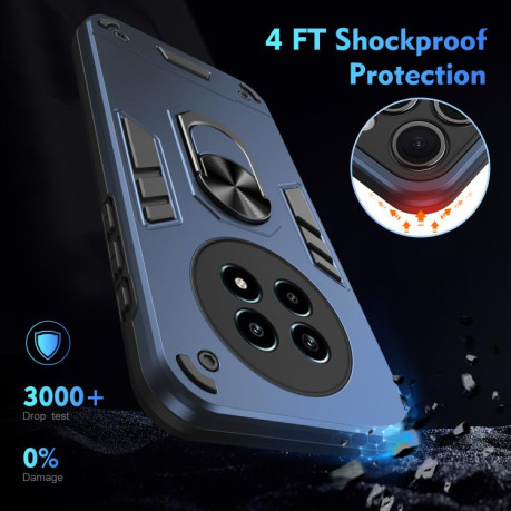 Ударозахисний чохол Shockproof Metal Ring Holder для Realme 13 Pro/13 Pro+ - синій