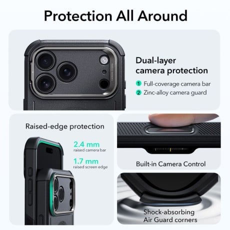 Оригинальный чехол ESR Cyber ​​с подставкой Kickstand и с MagSafe на iPhone 17 Pro Max - Black