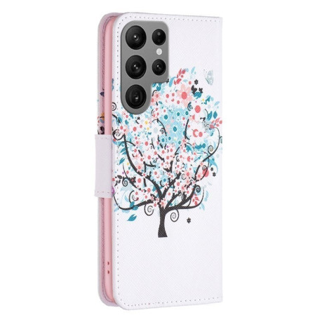 Чехол-книжка Colored Drawing Pattern для Samsung Galaxy S25 Ultra 5G - Tree