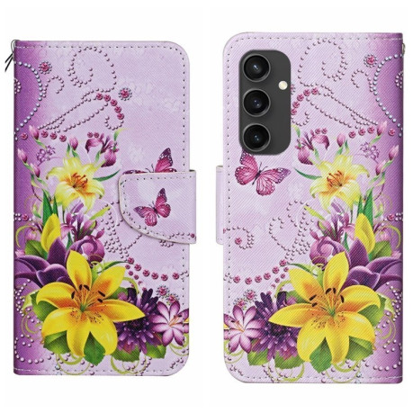 Чохол-книжка Colored Drawing Pattern для Samsung Galaxy S24 FE 5G - Flowers