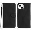 Чехол-книжка Stitching Embossed Leather для iPhone 15 -черный