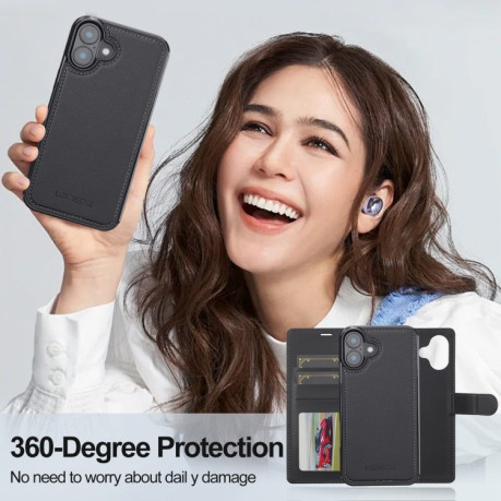 Чохол-книжка LC.IMEEKE L2 Series Detachable Magsafe для iPhone 16 - чорний