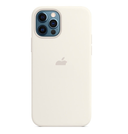 Силиконовый чехол Silicone Case White на iPhone 12 Pro Max (без MagSafe) - премиальное качество