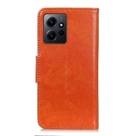 Чехол-книжка Mirren Crazy Horse Texture на Xiaomi Redmi Note 12 4G - оранжевый