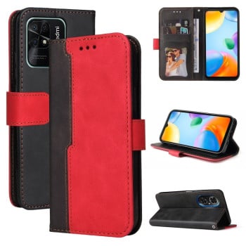 Чехол-книжка Business Stitching-Color для Xiaomi Poco C40/Redmi 10c / Redmi 10 - красный