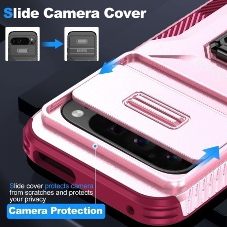 Протиударний чохол Sliding Camshield для Google Pixel 9 Pro XL - Pink + Rose Red