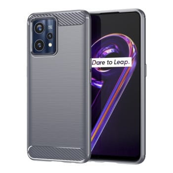 Чехол Brushed Texture Carbon Fiber на Realme 9 Pro Plus - серый