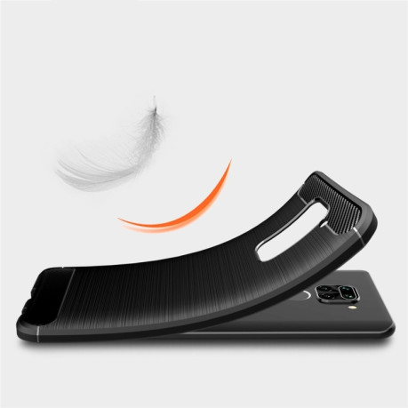 Чехол Brushed Texture Carbon Fiber на Xiaomi Redmi 10X / Note 9 - черный