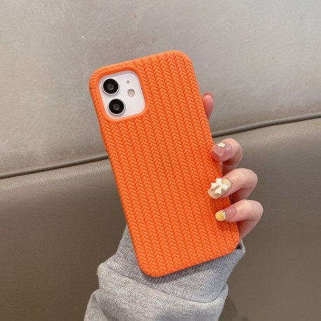 Противоударный чехол Herringbone Texture для iPhone 11 - оранжевый