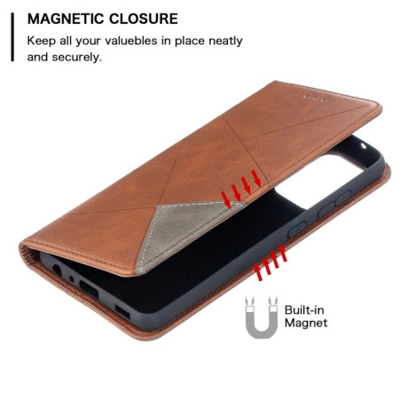 Чехол-книжка Rhombus Texture на Samsung Galaxy A52/A52s - коричневый