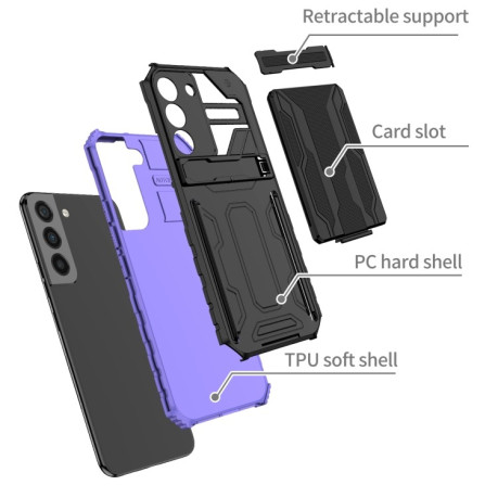 Противоударный чехол Armor Card для Samsung Galaxy S22 5G - фиолетовый
