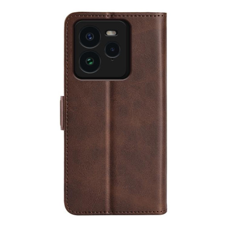 Чехол-книжка Dual-side Magnetic Buckle для Realme GT 7 Pro 5G - коричневый
