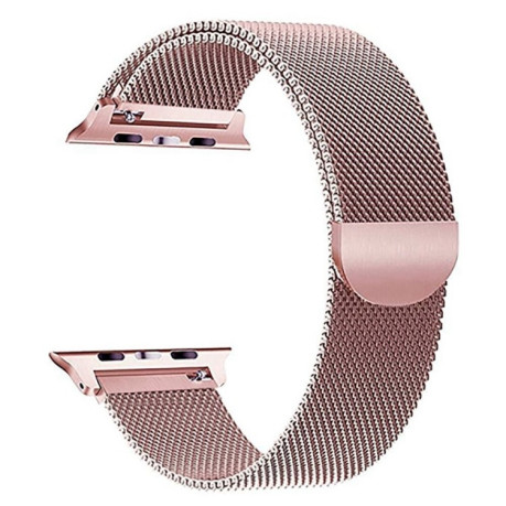 Браслет из нержавеющей стали Milanese Loop Magnetic для Apple Watch Ultra 49mm /45mm /44mm /42mm - розовое золото