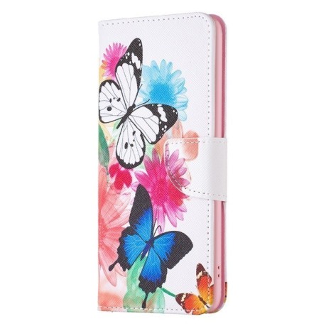 Чехол-книжка Colored Drawing Pattern для Samsung Galaxy A56 5G - Butterflies