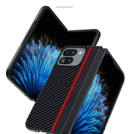 Протиударний чохол Carbon Fiber Texture Printing для Google Pixel 9 Pro Fold - чорний
