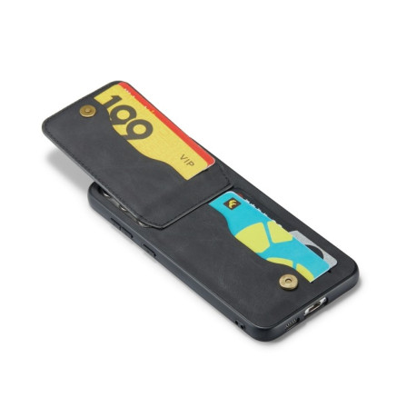 Противоударный чехол Fierre Shann Crazy Horse Card Holder для Samsung Galaxy S24+ 5G - черный
