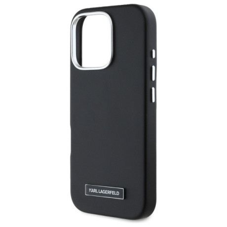 Оригинальный чехол Karl Lagerfeld FW Metal Plate MagSafe для iPhone 16 Pro Max - Black