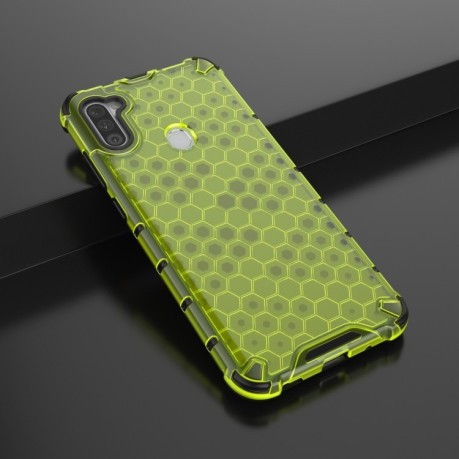 Противоударный чехол Honeycomb на Samsung Galaxy A11/M11 - зеленый