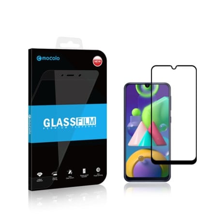 3D Защитное стекло mocolo 0.33mm 9H Full Glue на Samsung Galaxy M21/M31/A20/A30/A30s/A50/A50s -черное