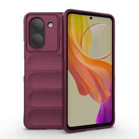 Силіконовий чохол Magic Flannel для Vivo Y36 4G - винно-червоний