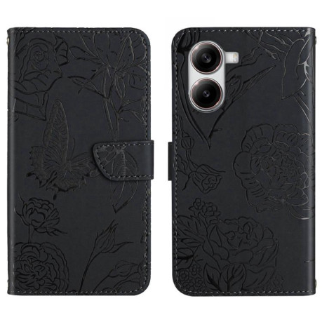 Чохол-книжка Embossed Butterfly для Xiaomi Poco X7 Pro - чорний