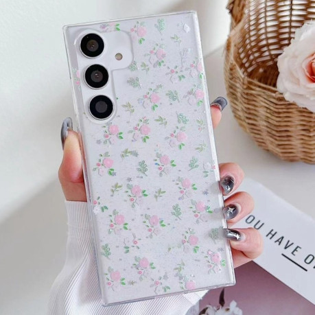 Чехол Spring Garden Epoxy TPU для Samsung Galaxy S24 FE 5G - Pink and White Flowers