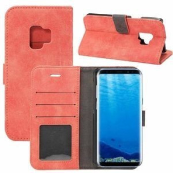 Кожаный чехол-книжка на Samsung Galaxy S9/G960 Sheep Bar Material  со слотом для кредитных карт красный