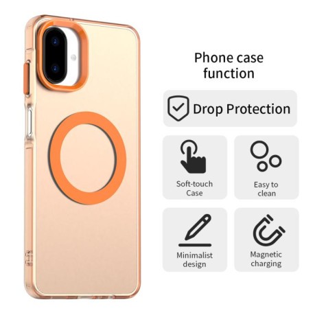 Противоударный чехол Candy Magsafe PC Hybrid TPU для Samsung Galaxy A07 4G - оранжевый