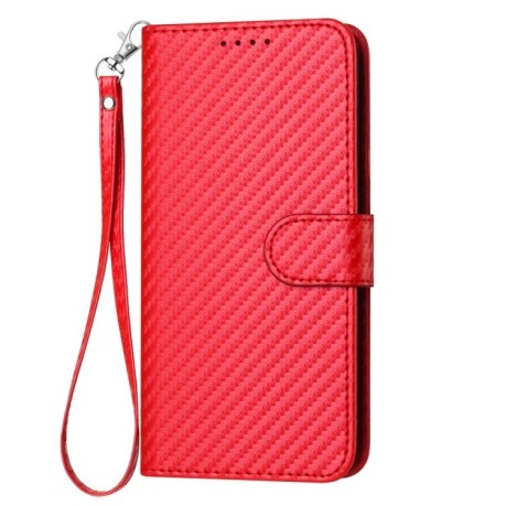 Чохол-книжка Carbon Fiber Texture на iPhone 16 Pro Max - червоний