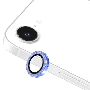 Защитное стекло ENKAY Hat-Prince Glitter Rear Camera Lens Aluminium для iPhone 16e - синее
