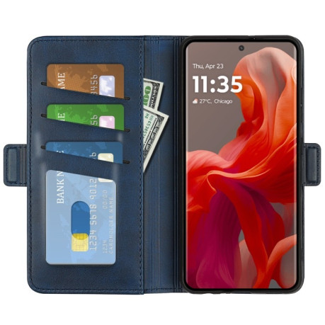 Чехол-книжка Dual-side Magnetic Buckle для Motorola Moto G85 5G - синий
