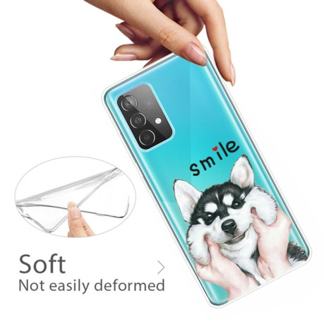 Противоударный чехол Colored Drawing Clear на Samsung Galaxy A52/A52s - Pinch Face Dog