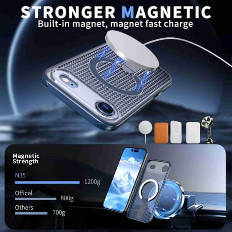 Чехол kalebol Honeycomb Cooling с MagSafe и подставкой на iPhone Air - синий