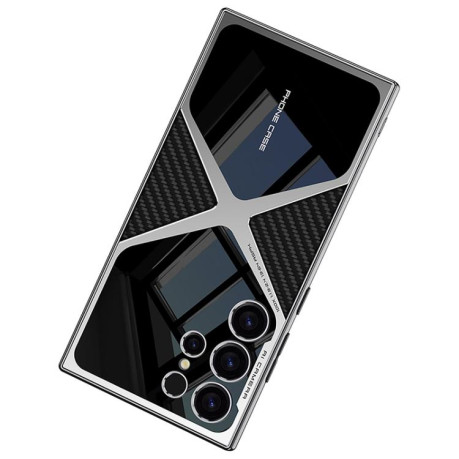 Протиударний чохол GKK Leather Electroplating Supersonic Speed Shockproof для Samsung Galaxy S25 Ultra 5G - чорний