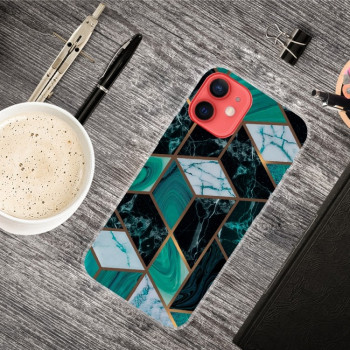 Противоударный чехол Marble Pattern для iPhone 14/13 - Rhombus Dark Green