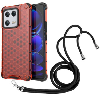 Противоударный чехол Honeycomb with Neck Lanyard для Xiaomi 13 Pro - красный