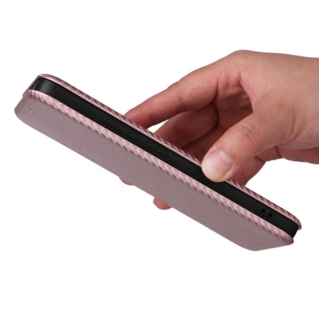 Чехол-книжка Carbon Fiber Texture на  Xiaomi 14T - розовый
