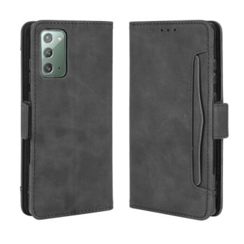 Кожаный чехол-книжка Wallet Style Skin на Samsung Galaxy S20 FE - черный
