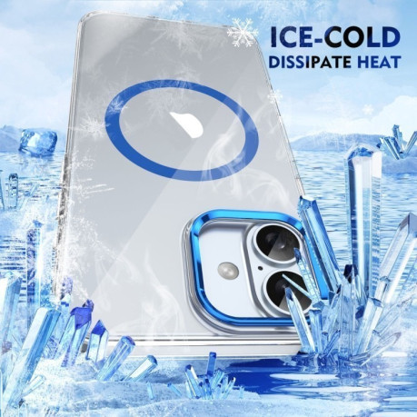 Чохол протиударний Ice Feel HD Transparent MagSafe PC для iPhone 16 - синій