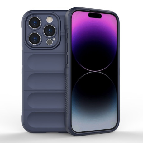 Силиконовый чехол Magic Flannel для iPhone 15 Pro - синий