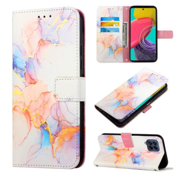 Чехол-книжка PT003 Marble Pattern для Samsung Galaxy M53 5G - белый