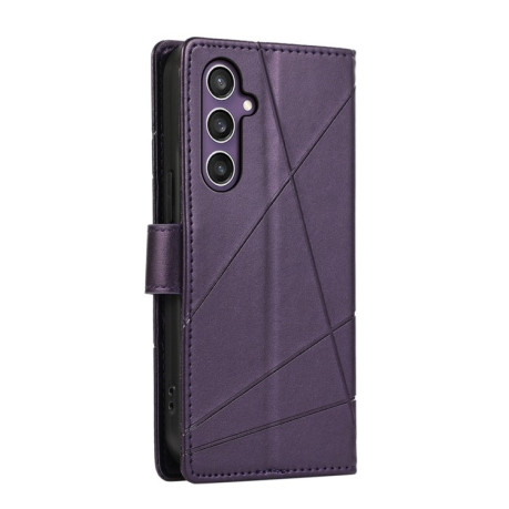 Чехол-книжка противоударная PU Genuine Leather Texture Embossed Line для Samsung Galaxy S24 - фиолетовый