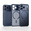 Полупрозрачный матовый магнитный чехол Sulada на iPhone 18 Pro Max — синий